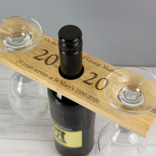 Year' Personalised Wine Glass & Bottle Butler-Personalised Gift By Sweetlea Gifts