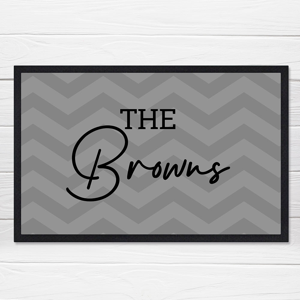 Grey Family Name personalised Doormat