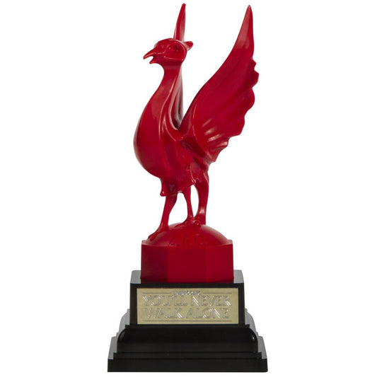 Red Liverbird desktop statue on a black plinth