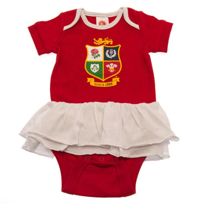 This short sleeved tutu bodysuit features a double frill skirt design