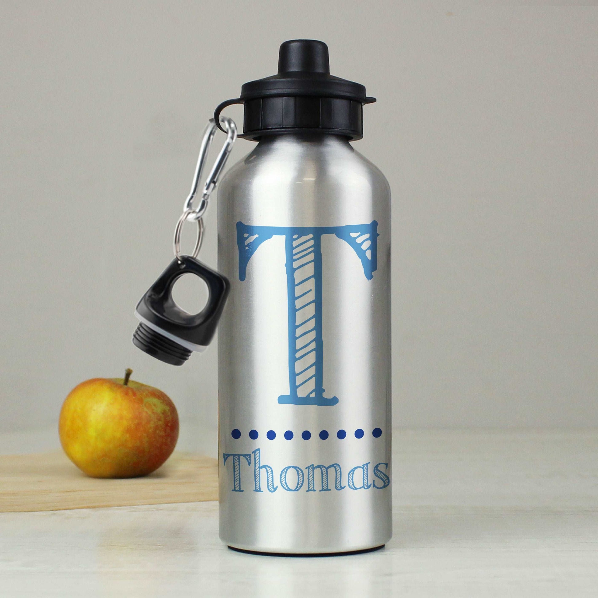 Blue Name Silver Drinks Bottle
