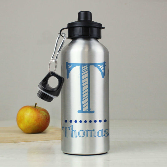 Blue Name Silver Drinks Bottle