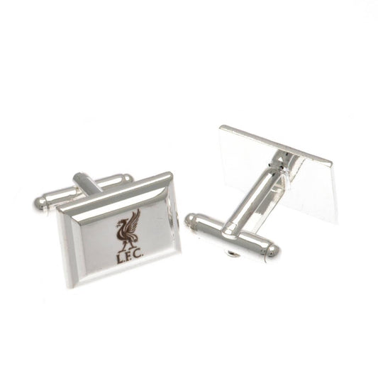 Silver plated rectangular cufflinks in a chrome finish