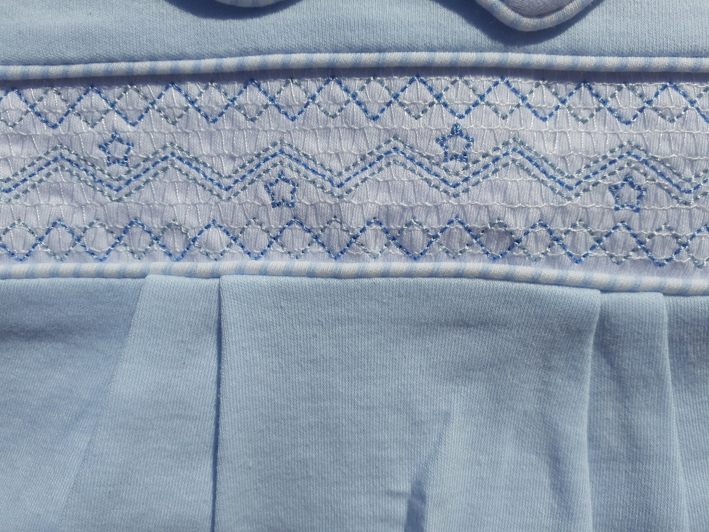 Blue Stars Smocked Babygrow