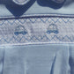 Blue Car Smocked Babygrow