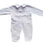 White Bear head Smocked Babygrow