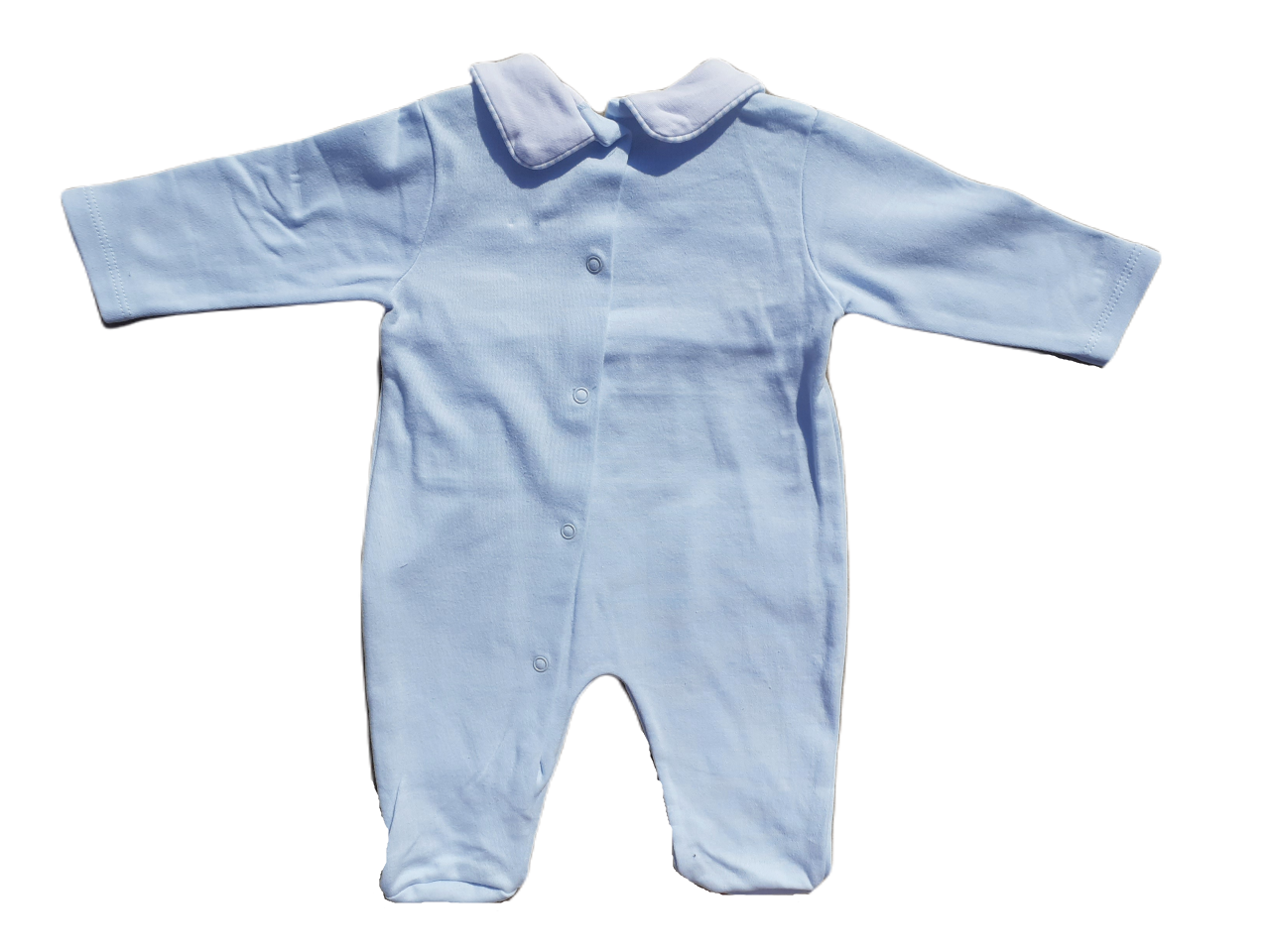 Blue Bear & Paw Smocked Babygrow