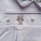 White Bear & Paw Smocked Babygrow