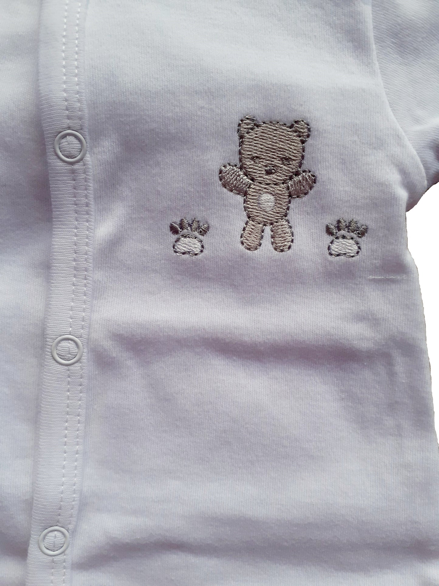 White Bear & paw print Babygrow & Smocked jacket set