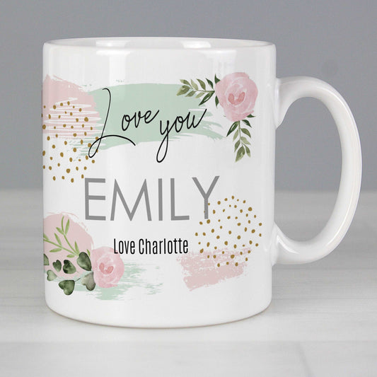 Abstract Rose Mug-Personalised Gift By Sweetlea Gifts