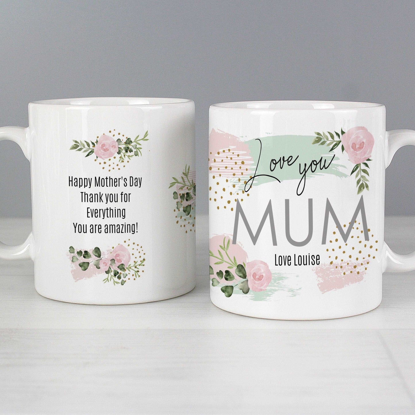 Floral Abstract design personalised Ceramic Mug By Sweetlea Gifts