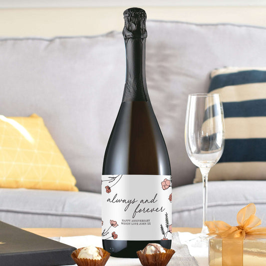 Personalised always and forever Italian prosecco By Sweetlea Gifts