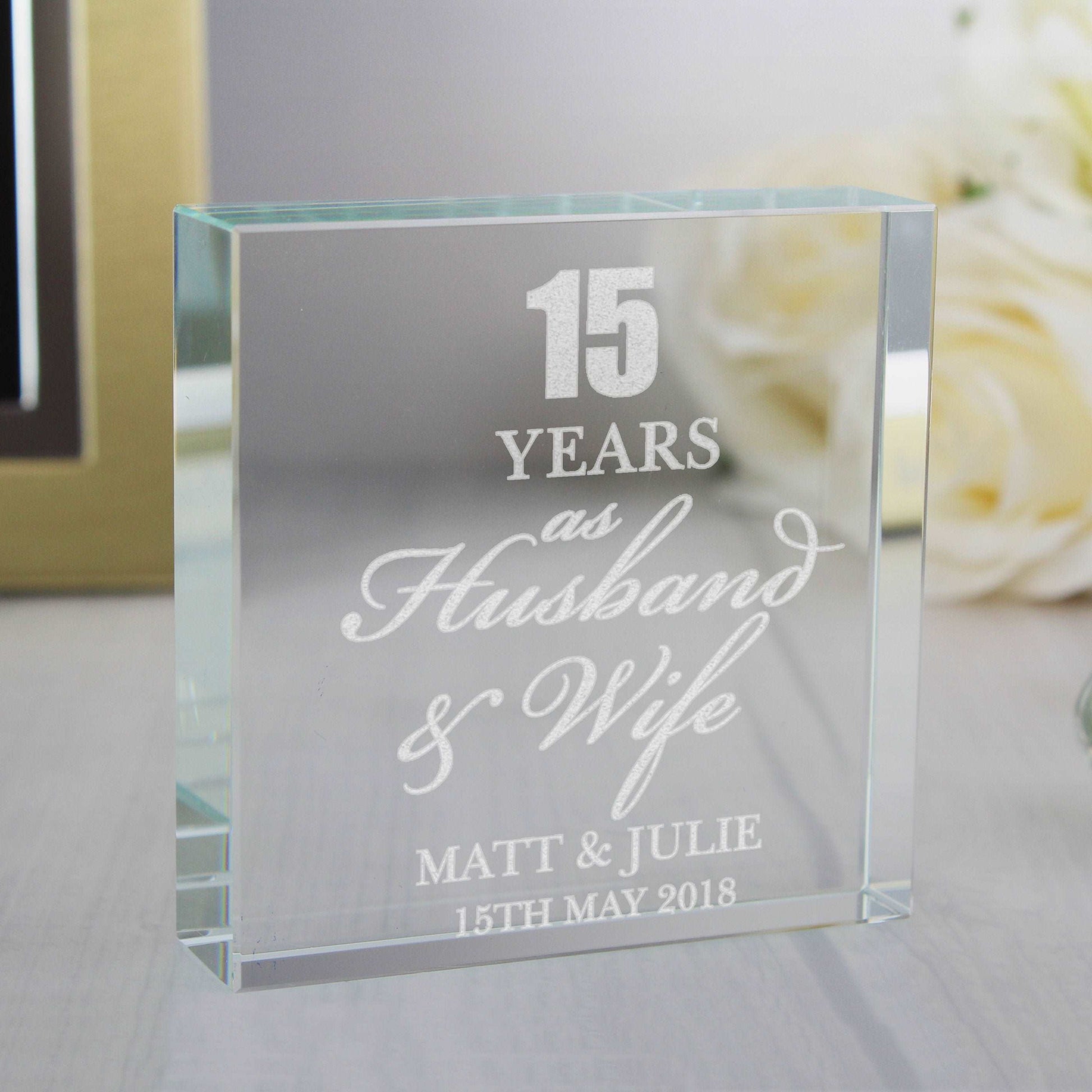 Personalised Anniversary Crystal Token Gift  By Sweetlea Gifts