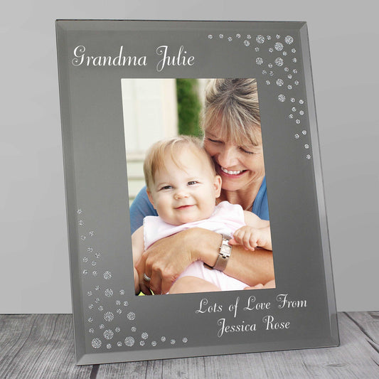Diamante Glass 6x4 Personalised Photo Frame By Sweetlea Gifts