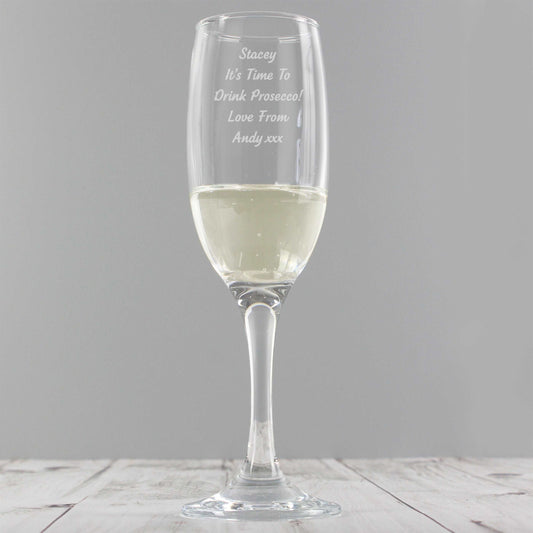 Any Message Personalised glass Flute