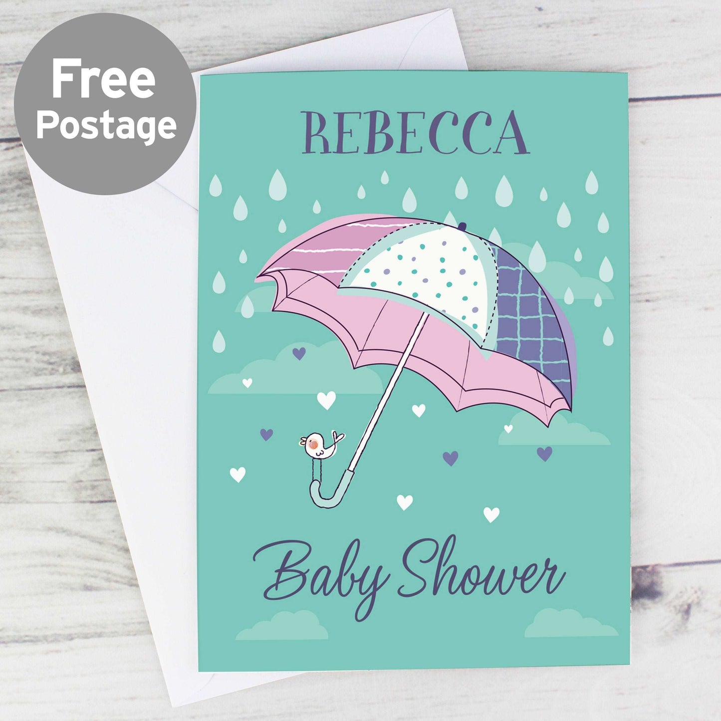 Personalised Umbrella Baby Shower Card By Sweetlea Gifts