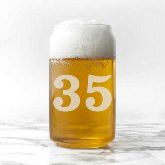 Number Birthday engraved beer glass - Birthday gift 