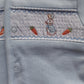 Blue Smocked bunny design 