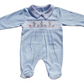 Blue collared Bunny Smocked Babygrow