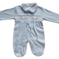 Blue collared babygrow with embroidered cars