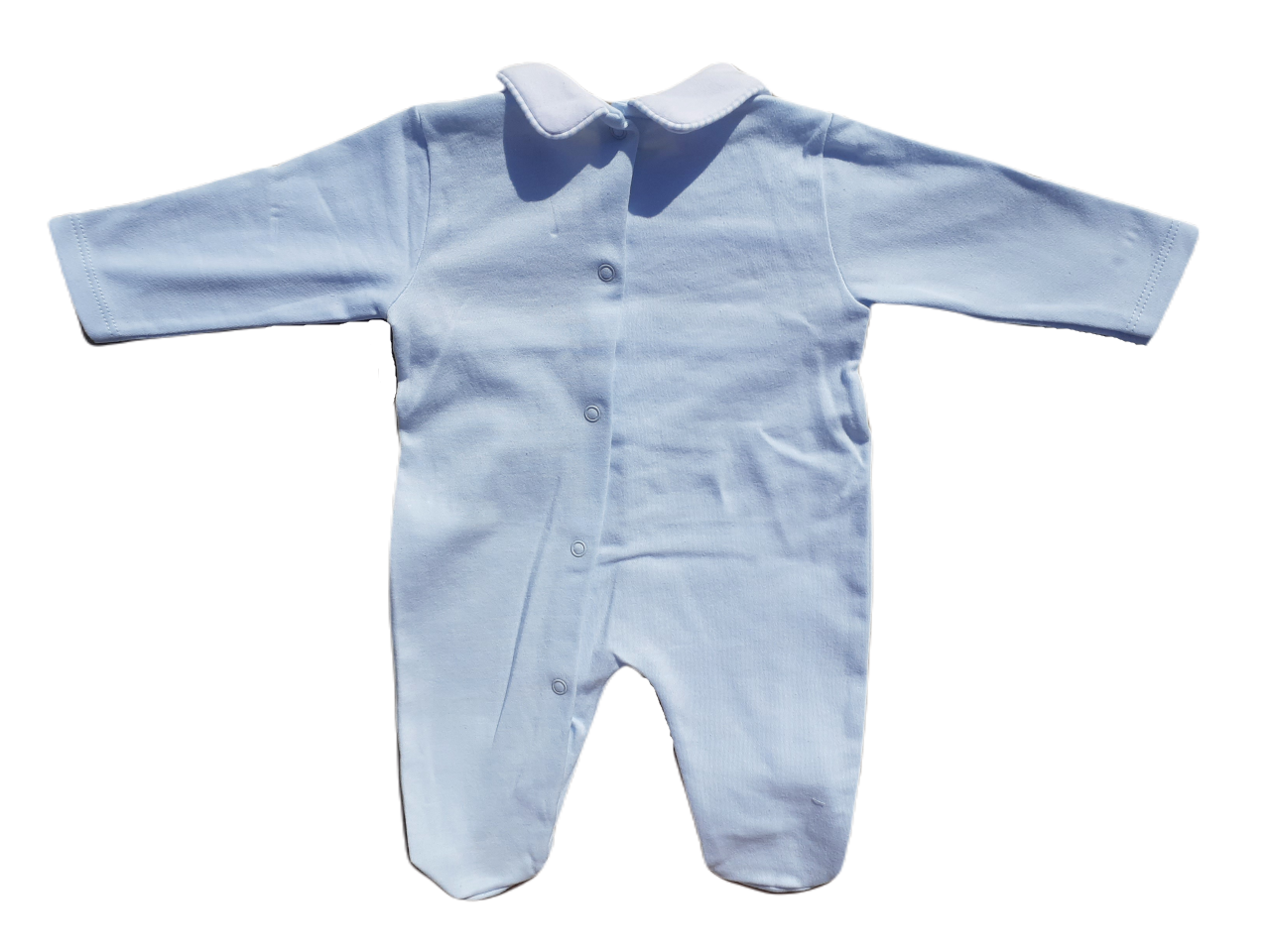 Blue collared babygrow