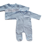 Blue sleepsuit and jacket set with Crown design