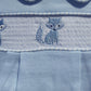 Blue fox smocked design
