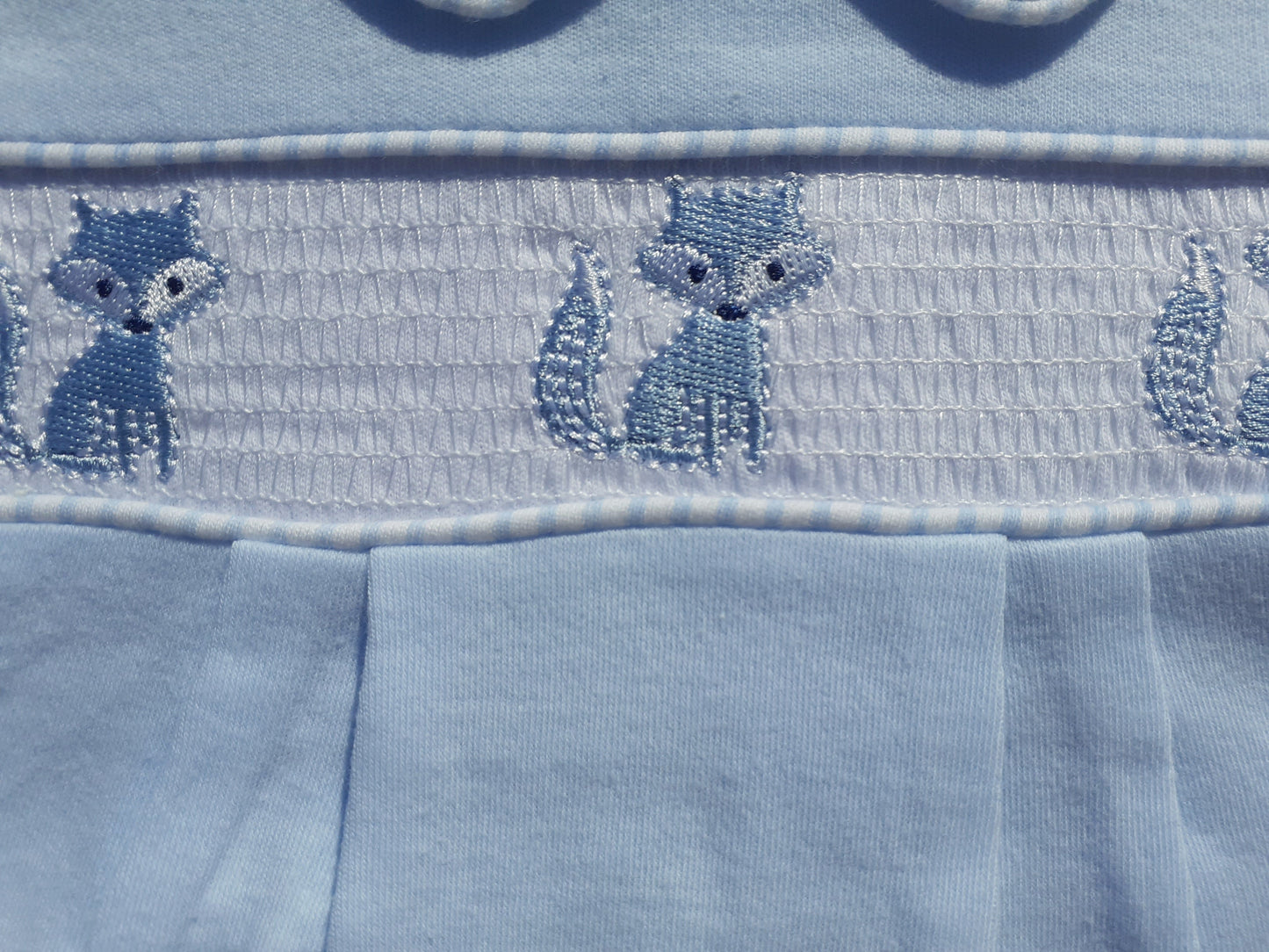 Blue fox smocked design