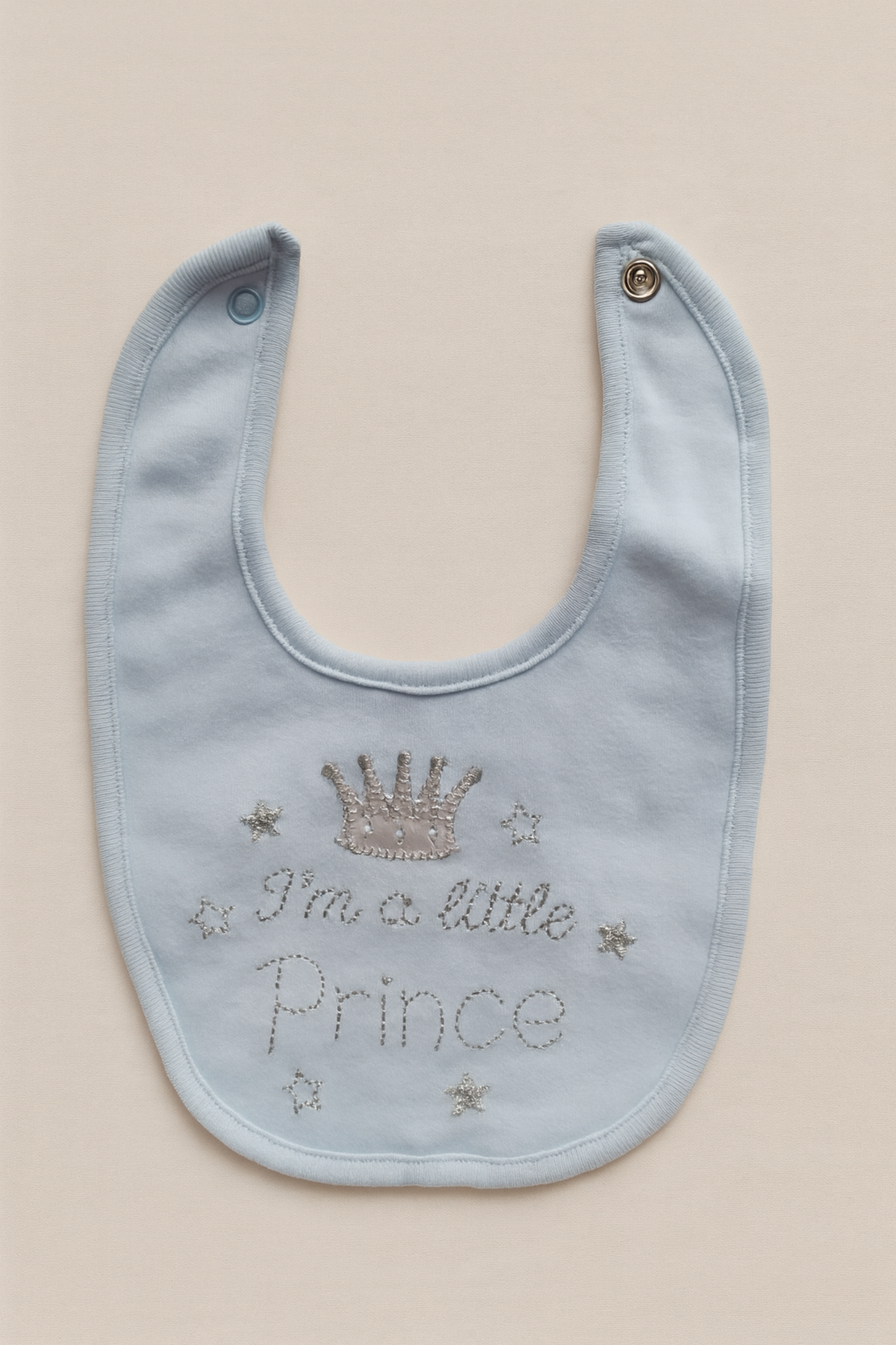 I'm a little prince baby blue bib