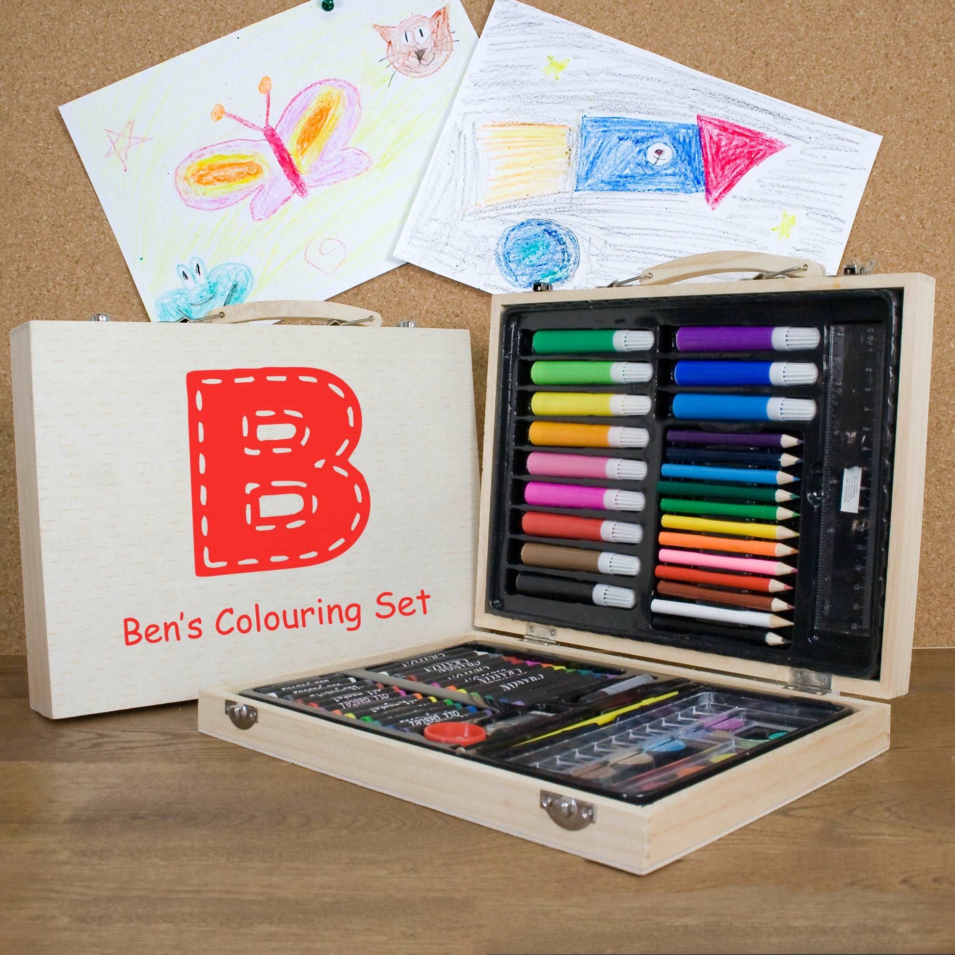 Children's 63 piece Colouring Set Personalised-Personalised Gift By Sweetlea Gifts