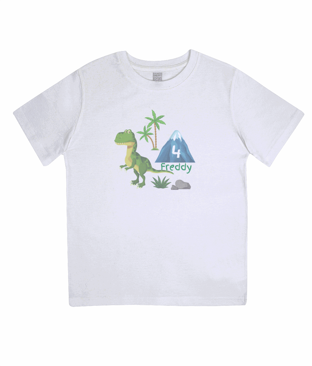 Children's Dinosaur Personalised Birthday T-shirt-Personalised Gift By Sweetlea Gifts