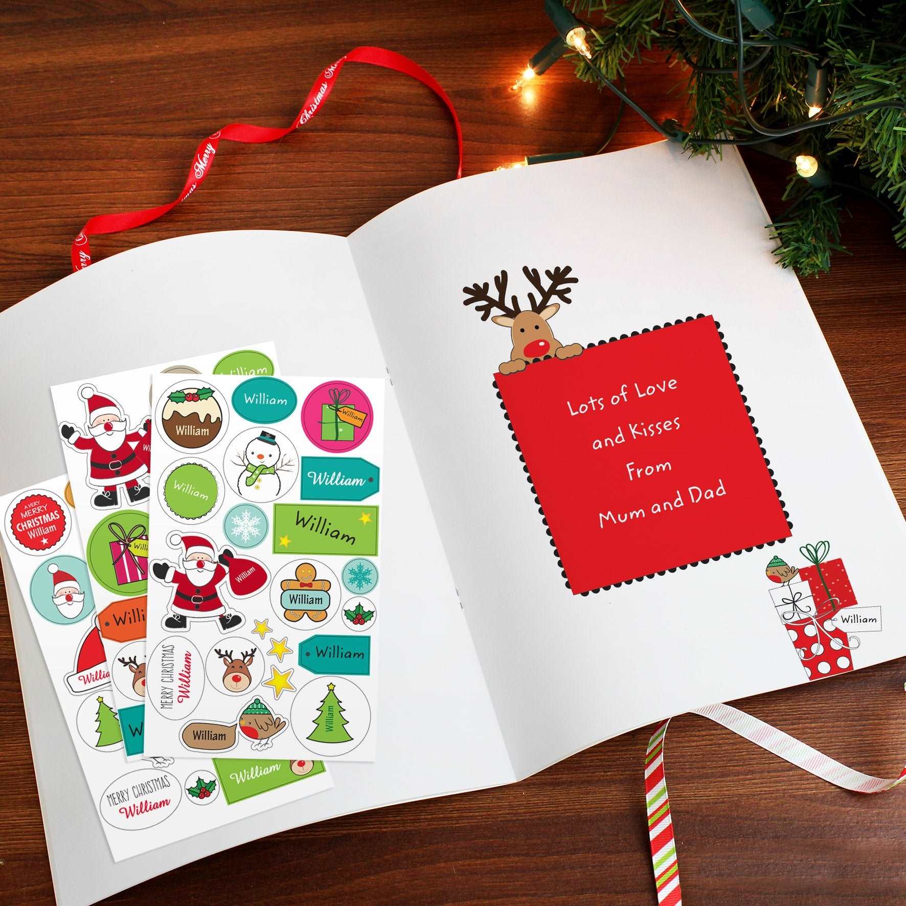 Christmas Activity Book with Stickers-Personalised Gift By Sweetlea Gifts