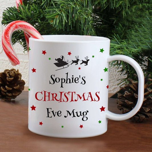Christmas Eve Plastic Mug-Personalised Gift By Sweetlea Gifts