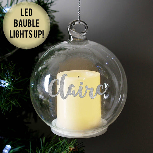 Christmas LED Candle Bauble-Personalised Gift By Sweetlea Gifts