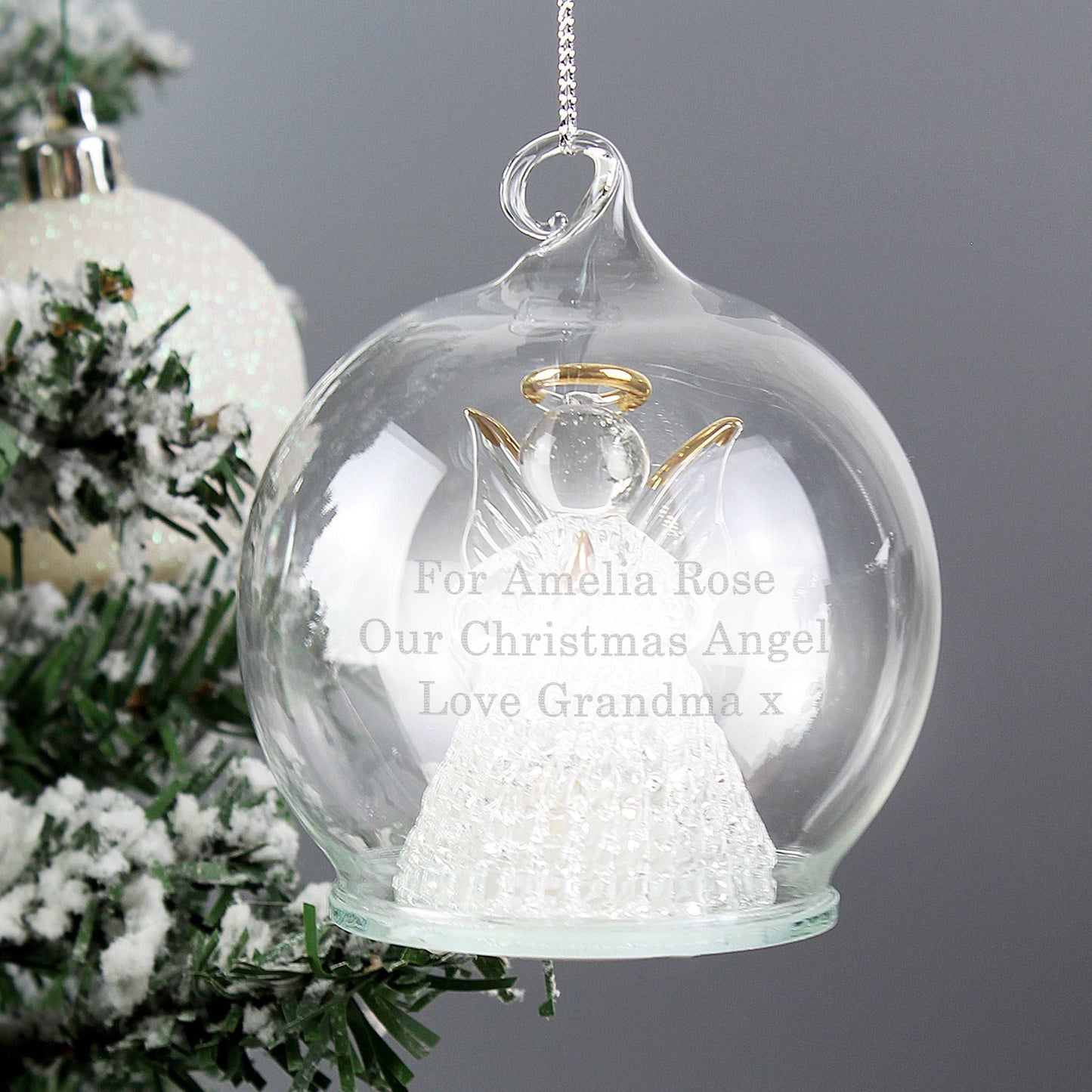 Christmas Message LED Angel Bauble-Personalised Gift By Sweetlea Gifts