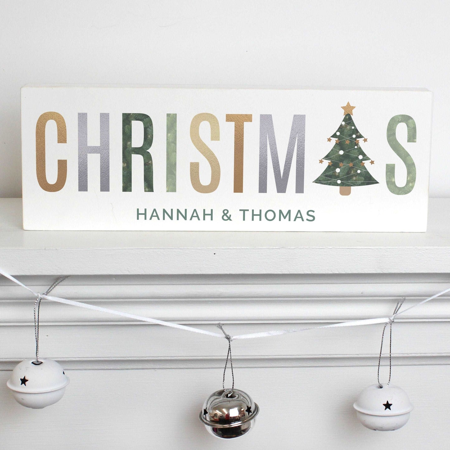Christmas Wooden Block Sign-Personalised Gift By Sweetlea Gifts