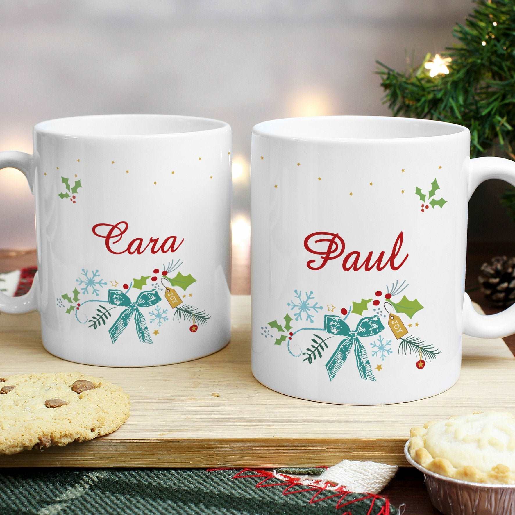 Classic Christmas Mug Set-Personalised Gift By Sweetlea Gifts