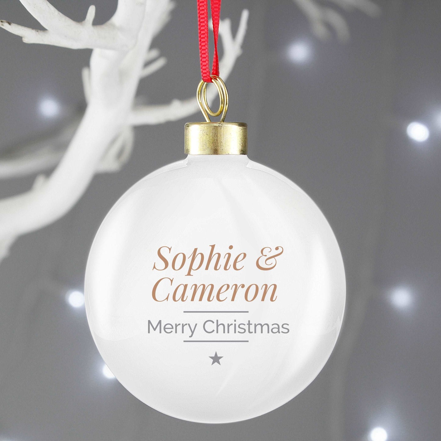 Classic Gold Star Christmas Bauble-Personalised Gift By Sweetlea Gifts