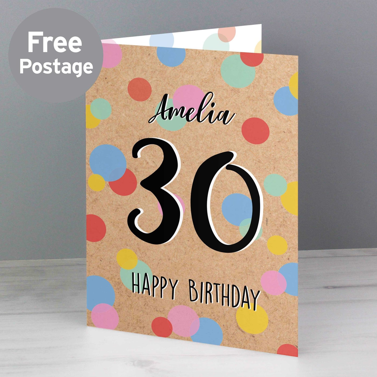 colourful age personalised birthday card By Sweetlea Gifts