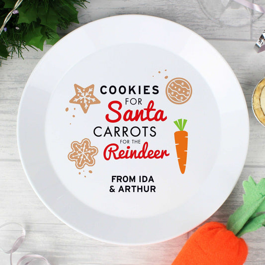 Cookies for Santa Christmas Eve Plastic Plate-Personalised Gift By Sweetlea Gifts