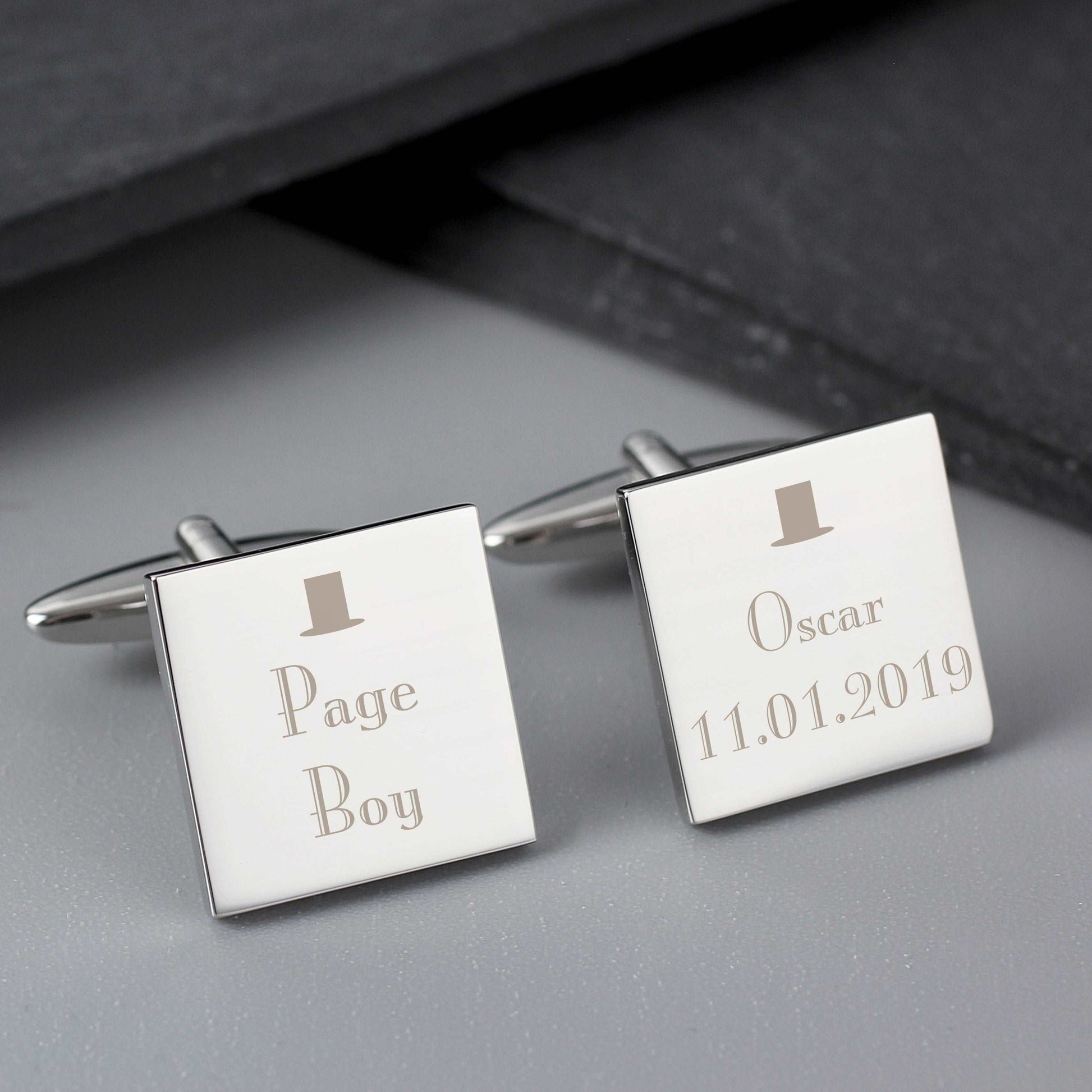 Decorative Wedding Page Boy Cufflinks personalised 