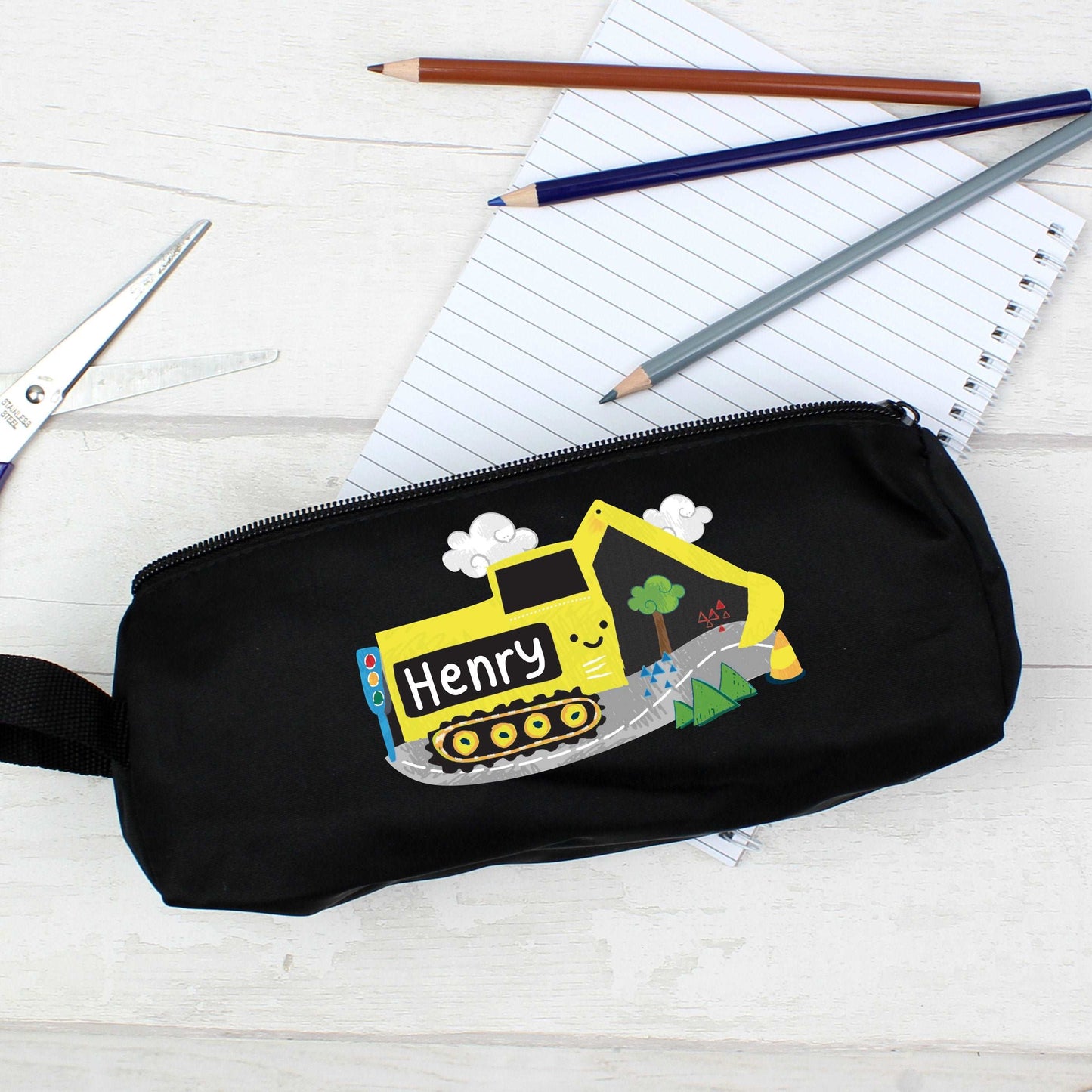 Digger Black Pencil Case By Sweetlea Gifts