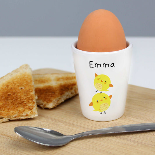 Easter Chicks personalised Egg Cup