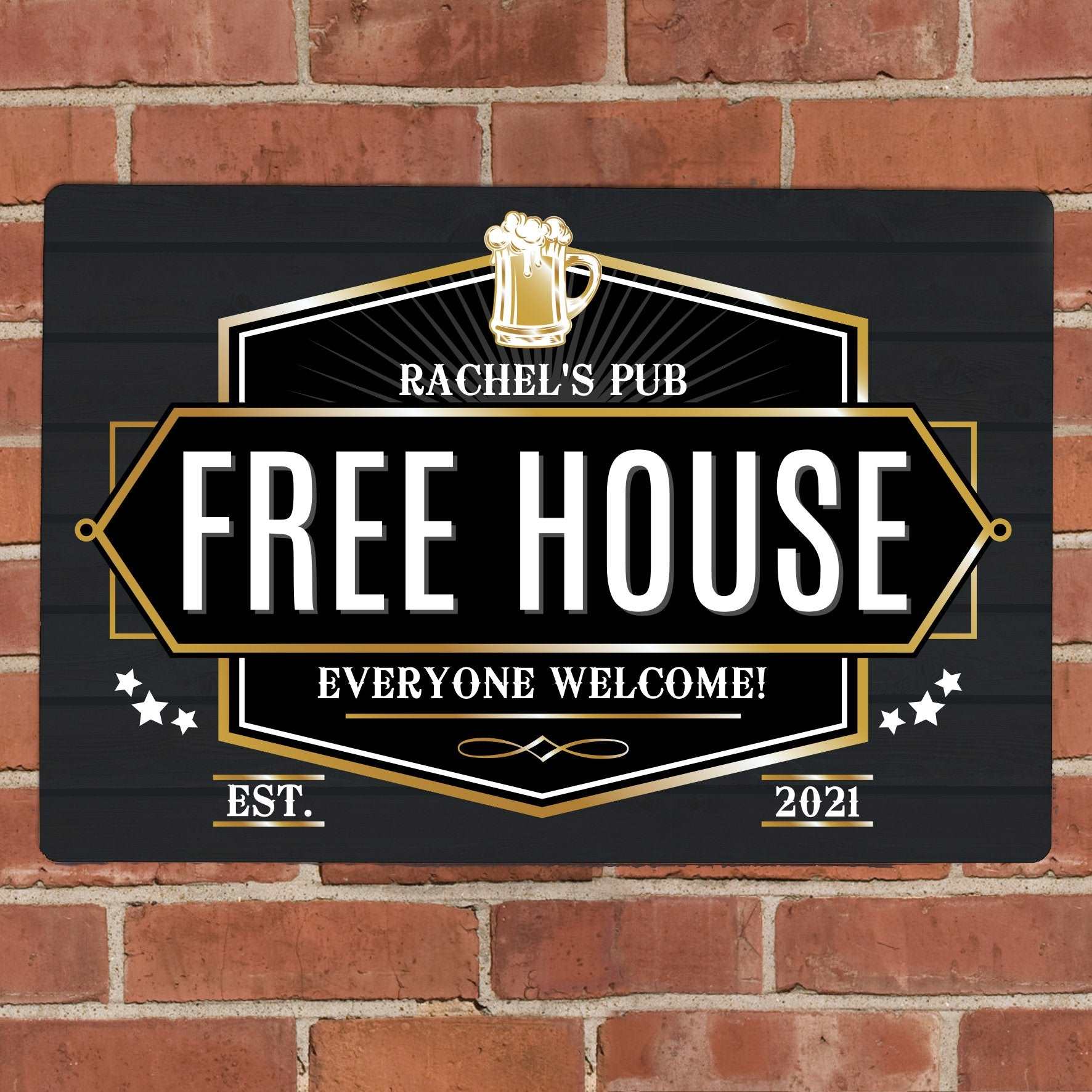 Black Personalised Free House Summer House Home Bar Sign By Sweetlea Gifts