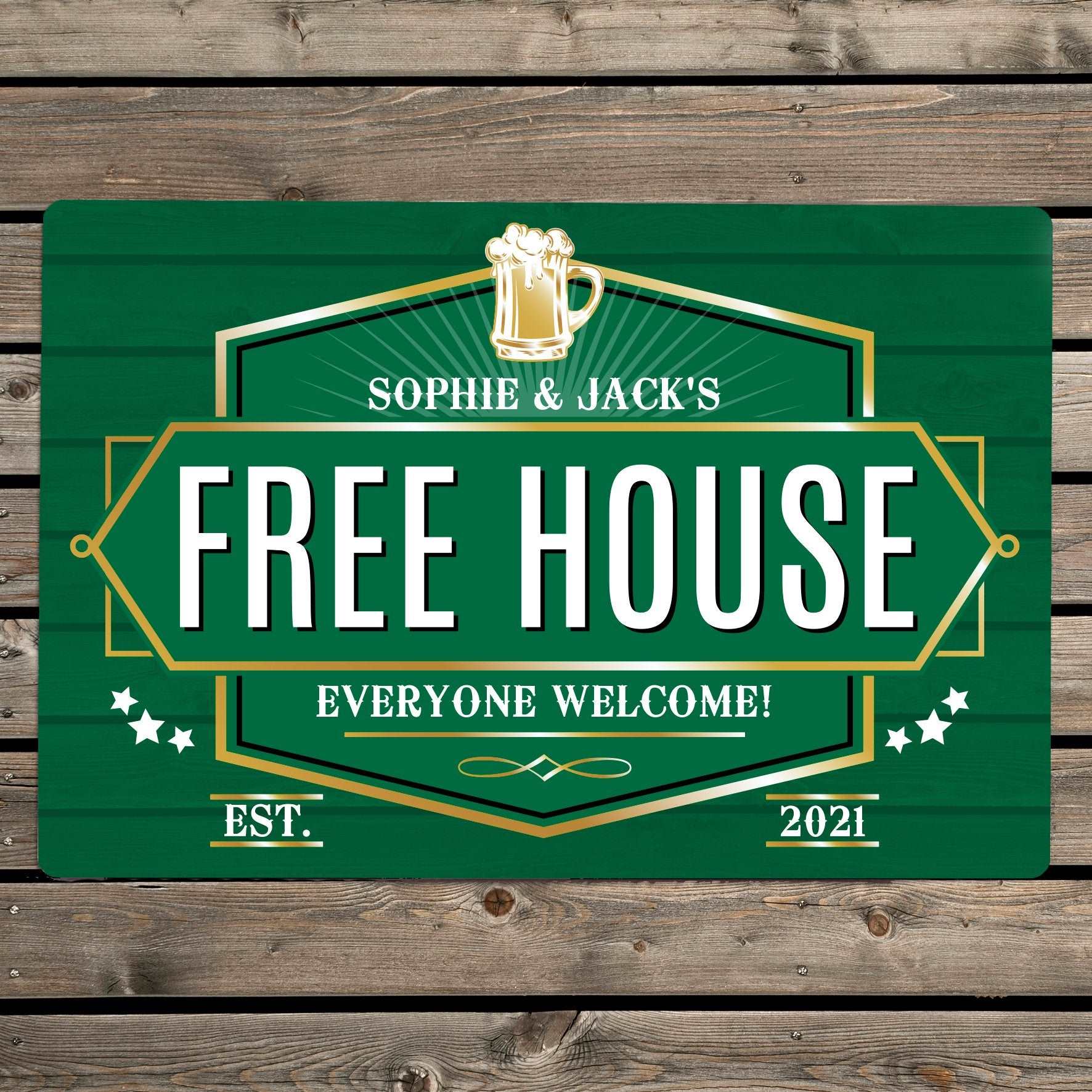 Green Personalised Free House Summer House Home Bar Sign By Sweetlea Gifts