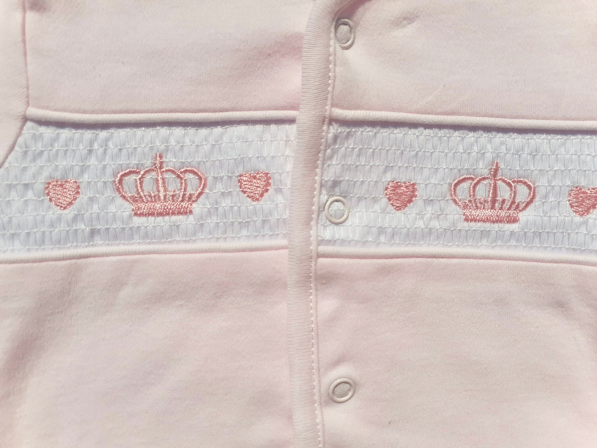 Pink baby girl smocked design outfit