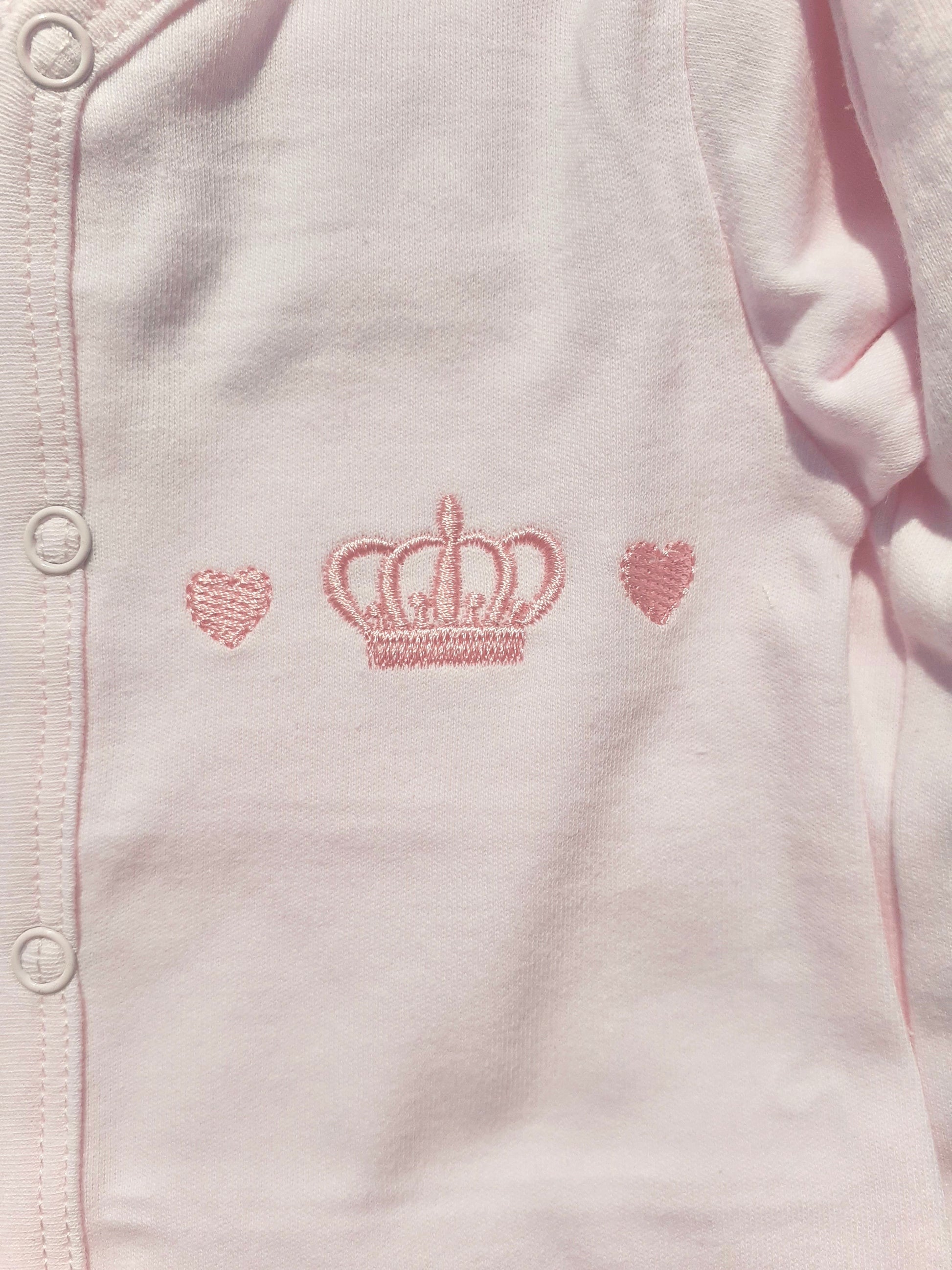 Pink crown baby girl outfit