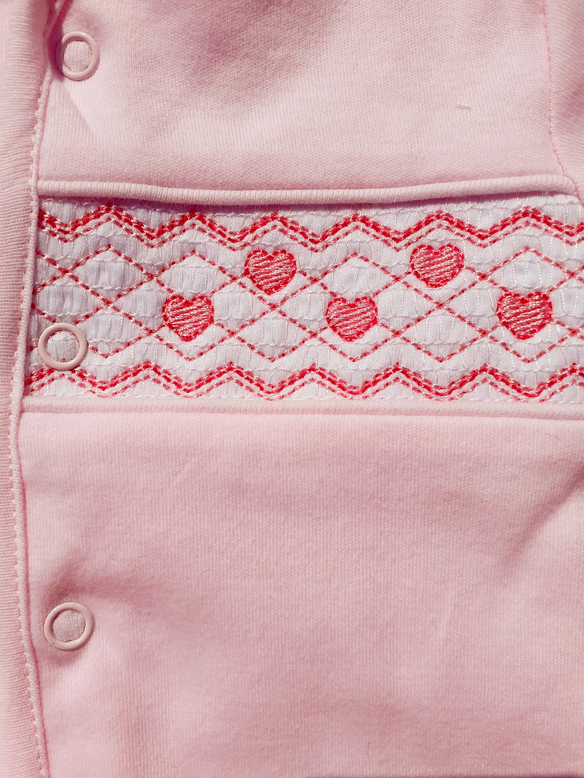 Pink smocked baby girls jacket