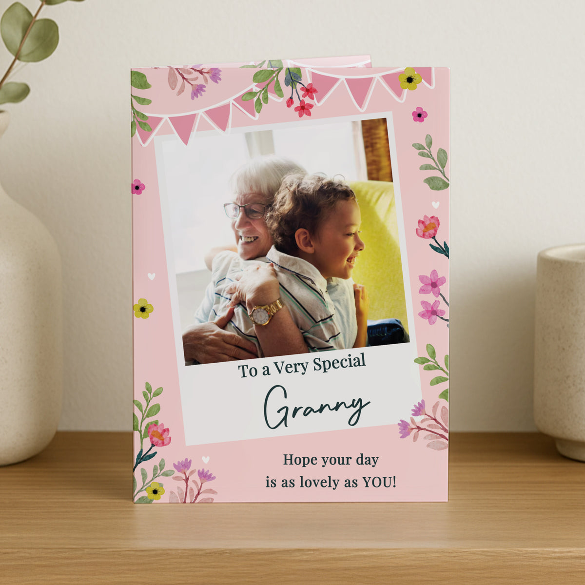 Personalised Photo Upload Floral Card