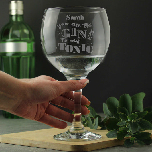 Gin to my tonic personalised Gin glass